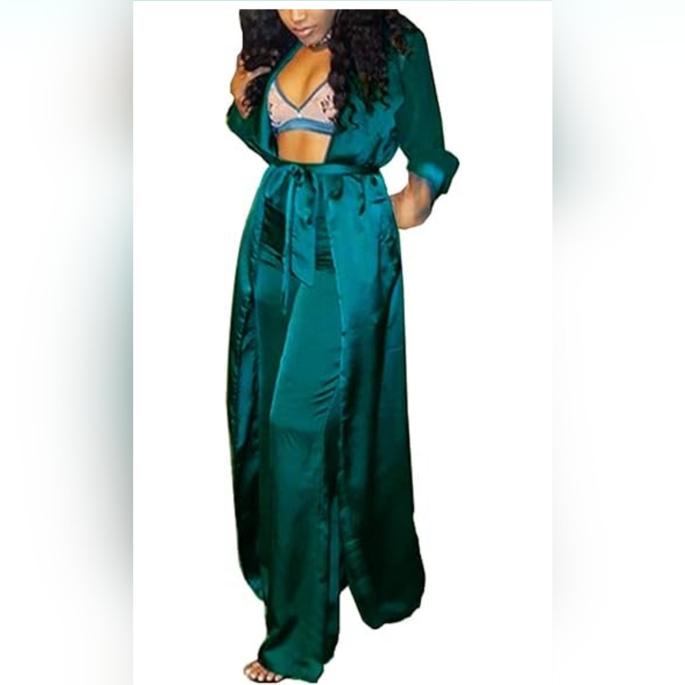 2 piece satin silk outfit